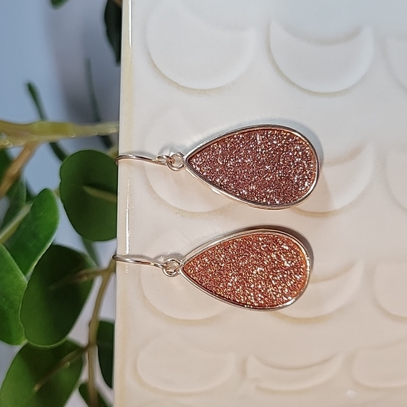 Jewelry - 🔥LAST PAIR🔥 Copper Rose Shimmer Teardrop Earrings
